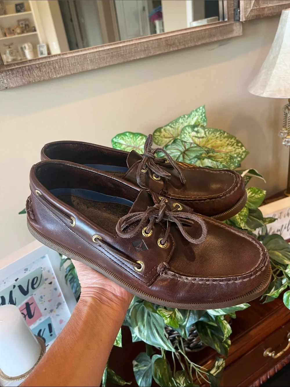 Sperry Men's Brown Leather 2-Eye Boat Shoes